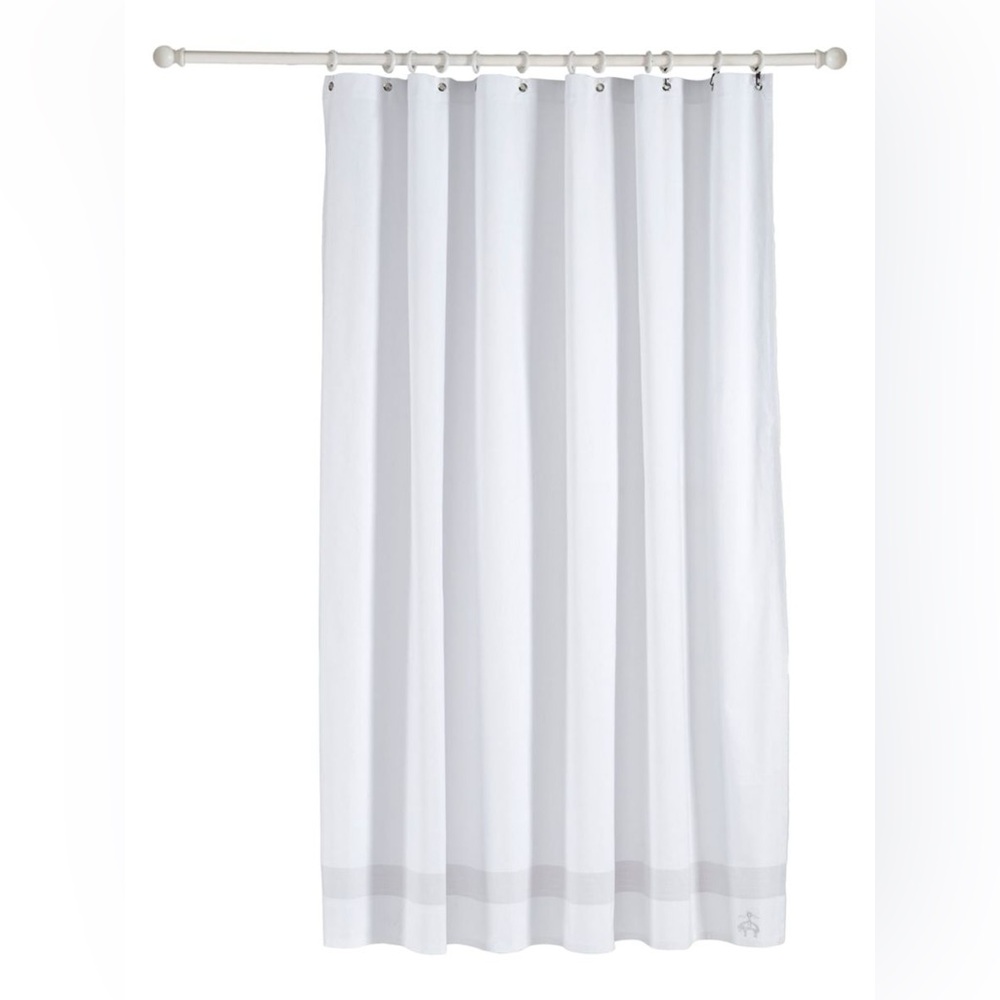 BROOKS BROTHERS TURKISH COTTON SHOWER CURTAIN SILVER NWOT